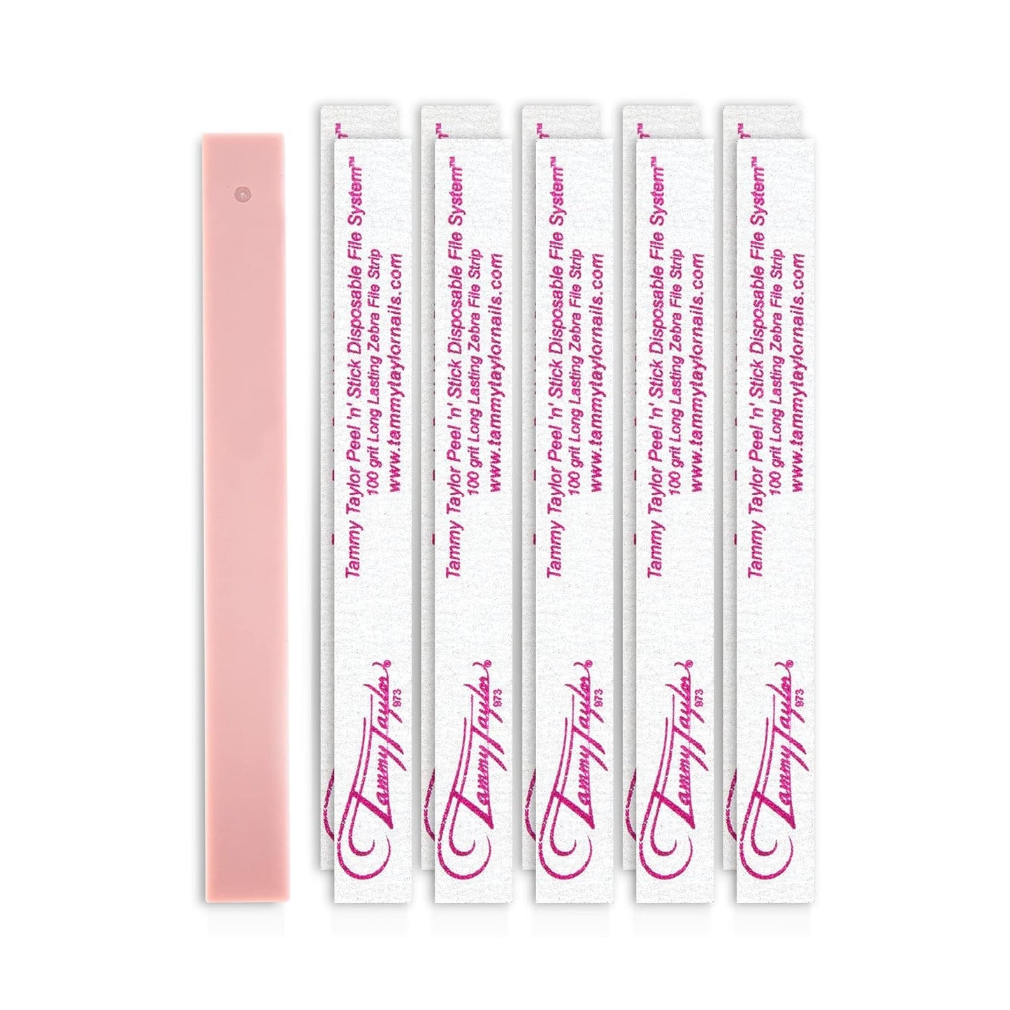 Tammy Taylor Acrylic Nail Art Files | Peel 'N' Stick Disposable Zebra 100 Grit Nail File with Professional Emery Boards | Works with Gel Polish, Acrylic Tips, Polygel and Dip Powder | 10 Pack