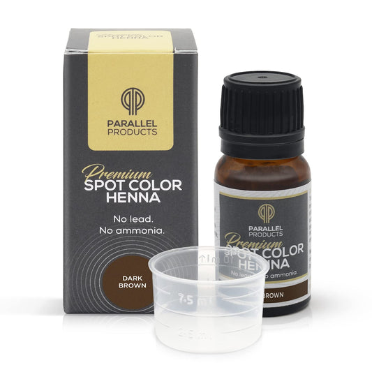 Parallel Products Spot Color Henna Kit - Henna Hair Dye - 3 grams - Tint for Professional Spot Coloring - With Mixing Dish - Covers Grey Hair - Root Touch Up (Dark Brown)
