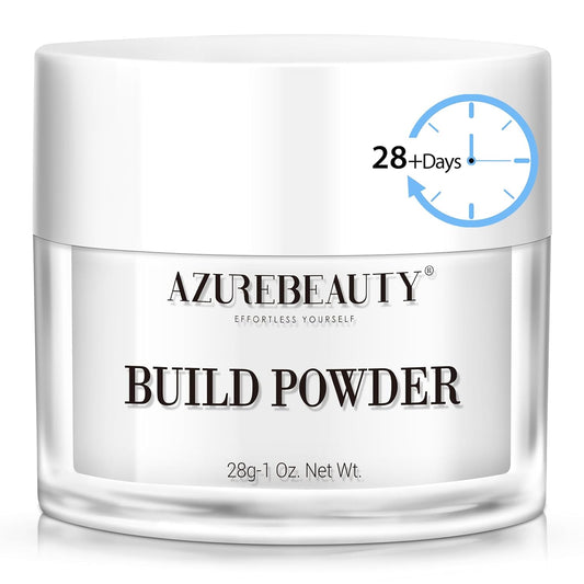 AZUREBEAUTY Clear Dip Powder for Nails, Essential Dipping Build Powder for 28+ Long-Lasting Nail Art Manicure Salon DIY at Home with Transparent Crystal Color, 28g/1Oz