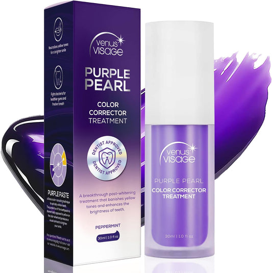 Venus Visage Color Corrector Purple Toothpaste - Dazzling Purple Whitening Toothpaste for Stain Removal - 30 ml