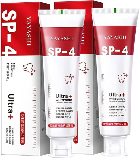 Yayashi SP-4 Toothpaste Fresh Breath Toothpaste,SP-4 Probiotics Whitening Toothpaste, Promotes Healthy Teeth and Gums, Prevents Tartar, Whitens Teeth (2pcs Red)