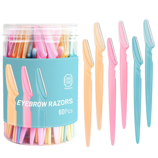Eyebrow Razor With Box, 60 Pcs Face Razors for Women and Men, Multipurpose Dermaplane Razor, Dermaplaning Tool for Face by MoHern