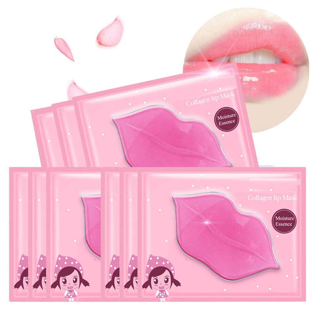 Felico Lip Mask, 30PCS Collagen Crystal Pink Lip Care Gel Pads Treatment, Moisturizing Anti-Wrinkle Anti-Aging Firm Hydrates Lips, Remove Dead Skin Moisture Essence Make Your Dry Lip Attractive Sexy