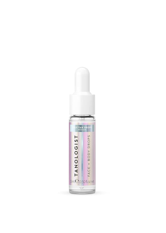 Tanologist Face and Body Drops MINI, Medium - Illuminating Self Tan Drops, Vegan and Cruelty Free, 0.5 Fl Oz