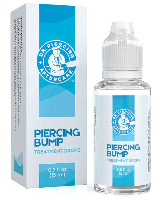 Dr. Piercing Aftercare Keloid Removal Drops Ð Non-Greasy Saline Solution Keloid Bump Removal for Piercings - Reduce Size & Appearance of Nose Piercing Bump, Treatment of Scars on Ear Lip Belly (15 mL)
