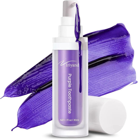 Purple Toothpaste for Teeth Whitening, Color Corrector Serum, Purple whitening Toothpaste Gel, Teeth Whitening Kit for Sensitive Teeth, Teeth Whitener, Non-Abrasive, Tooth Stain Removal