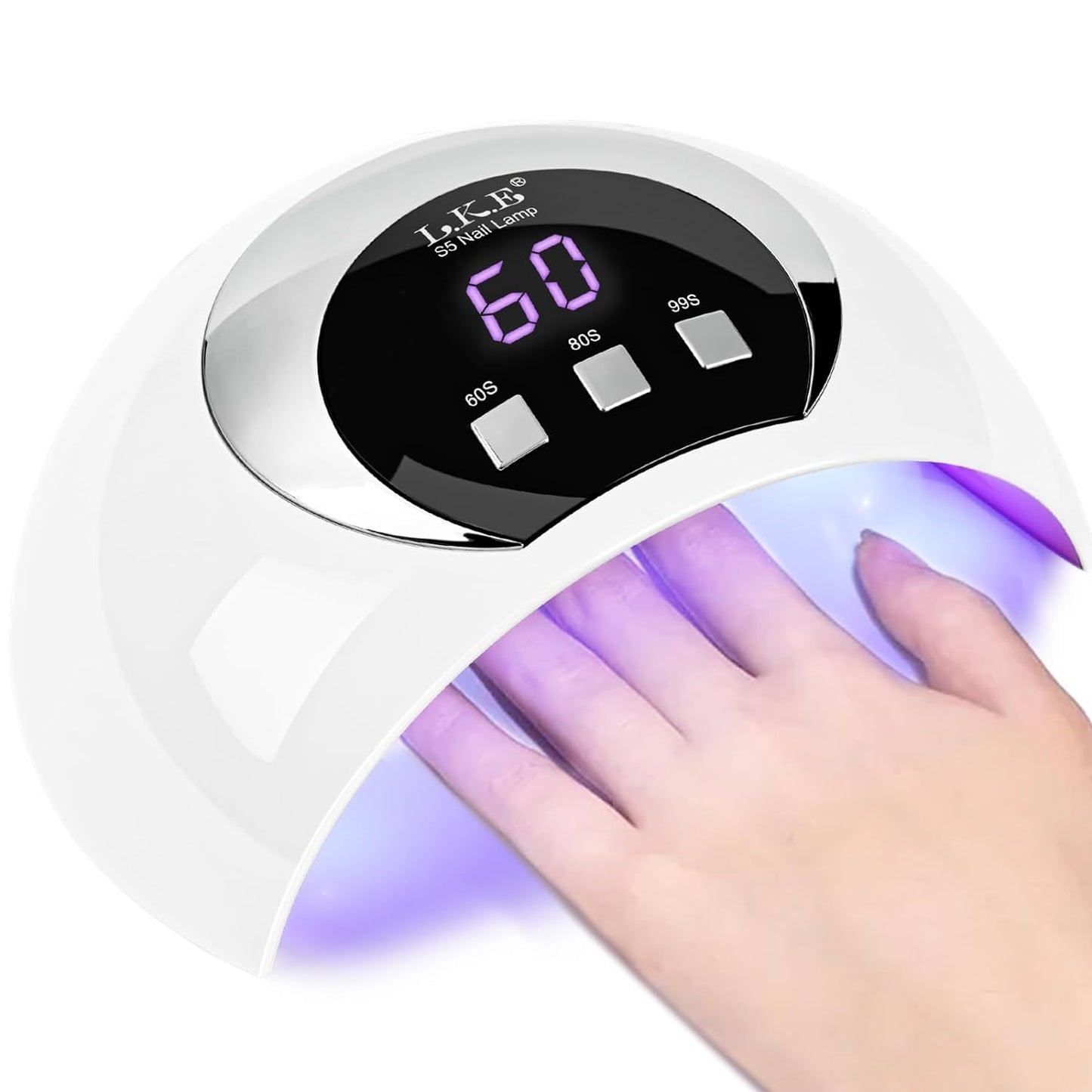 Wisdompark LED UV Light for Nails, 54W UV LED Nail Lamp with Automatic Sensor/3 Timers Professional Curing Lamp for Gel Polish Nail Dryer Nail Art Tools (Small)