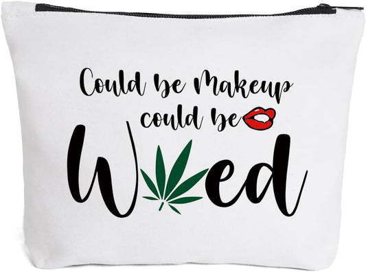 Fokongna Funny Leaf Makeup Bag Gift for Women Best Friends Sister Teen Girls | Cute Makeup Zipper Pouch Bag Cosmetic Travel Accessories Bag Toiletry Case Gifts for Birthday Christmas