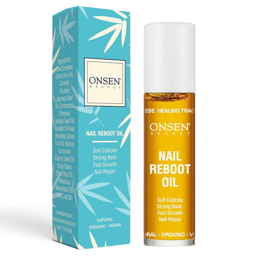 Organic Cuticle Oil for Nails - USA Made - Japanese Oil Treatment for Damaged Nails - Natural Nail Care & Cuticle Repair - Visible Results For Perfect Nails - Nail Reboot Oil 10ml by Onsen