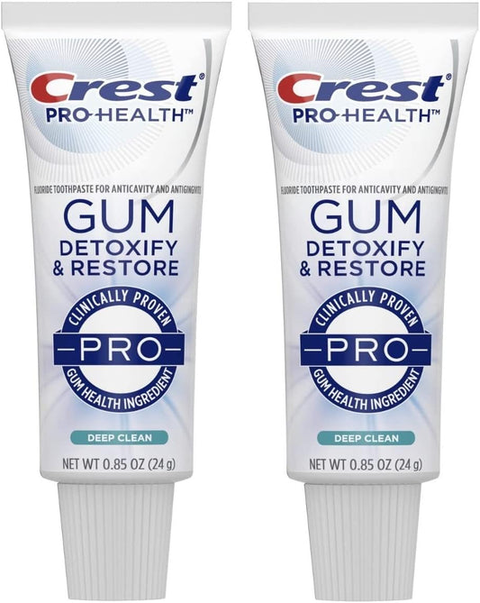 Crest Gum Detoxify & Restore PRO Toothpaste, Deep Cleean 0.85oz (24g) - Pack of 2