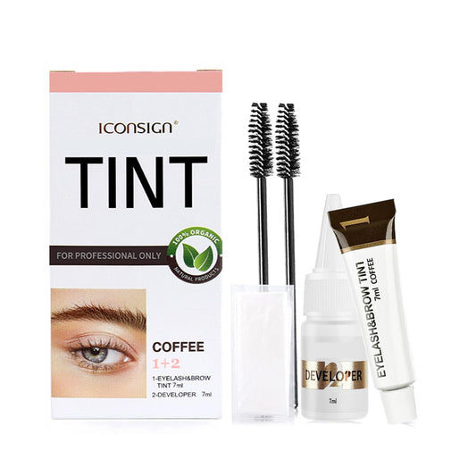 MXNSLWA Instant Lash & Brow Set, Natural Bushy Eyebrow Makeup Kit, Long Lasting Spot coloring 100% Gray Converge DIY Hair Dying for Salon Home Use 7ml (Coffee)