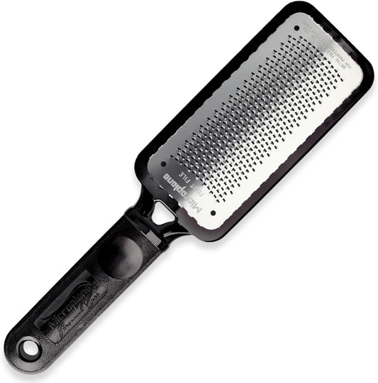 Microplane Colossal Foot File Scraper - The Original Stainless Steel Foot Rasp, Dead Skin/Callus Remover for Feet, Gentle Foot Scrubber, Pedicure Tools for Salon-Quality Foot Care, Black
