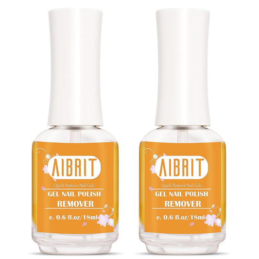 AIBRIT Gel Nail Polish Remover, Magic Gel Removal for Nails, 3-5 Minutes Soak off Gel Polish Remover Gentle & Safe, Removedor de Esmalte Gel, 2Pack, 1.2 Ounce/36ML