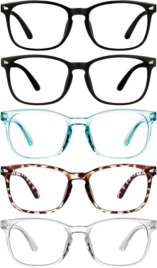 CHEERS DEVICES 5 Pack Reading Glasses Blue Light Blocking Glasses, Computer Readers for Women Men Anti Glare Eyeglasses