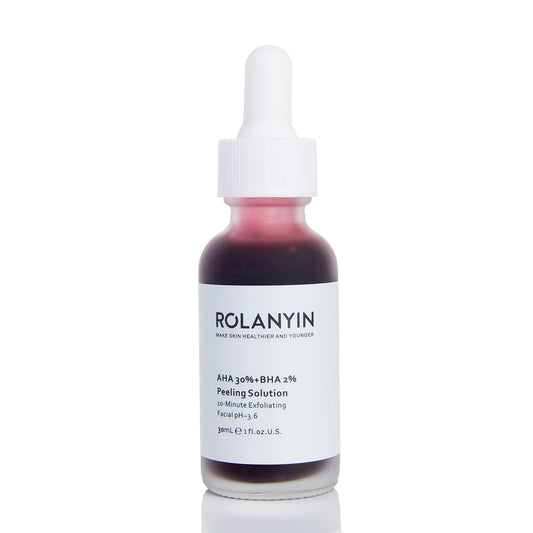 Rolanyin Peeling Solution AHA 30% + BHA 2% Exfoliating Facial Serum 30ml Fighting Blemishes Reduces Pore Congestion and Fine LinesÉ