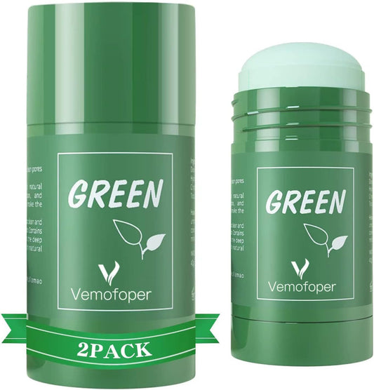 Vemofoper Green Tea Blackhead Remover Face Mask Stick, Oil Control, 2PCS