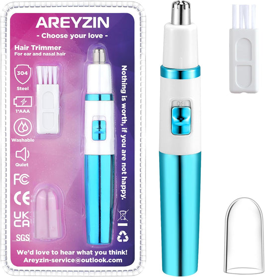 Areyzin Women's Nose Hair Trimmer, Powerful and Versatile, Waterproof and Easy to Clean, Compact and Portable