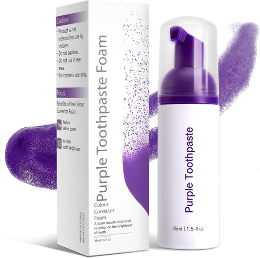 Purple Toothpaste for Teeth Whitening, Purple Toothpaste Whitening, Purple Teeth Whitening Kit, Tooth Stain Removal Colour Corrector, Purple Toothpaste