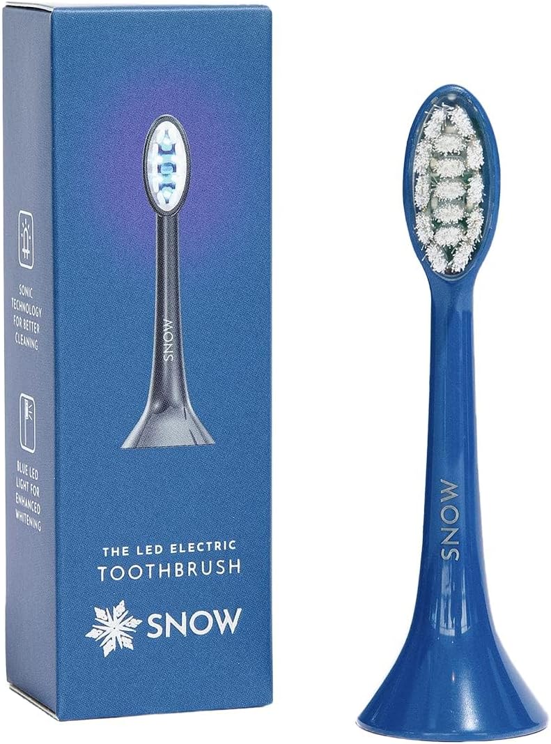 SNOW Toothbrush Refillable Heads - Electric Toothbrush Replacement Heads with Soft Bristles - Feature Blue LED Light and Sonic Technology - Easy Replacement Heads for LED Whitening Electric Toothbrush