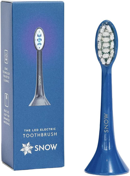 SNOW Toothbrush Refillable Heads - Electric Toothbrush Replacement Heads with Soft Bristles - Feature Blue LED Light and Sonic Technology - Easy Replacement Heads for LED Whitening Electric Toothbrush