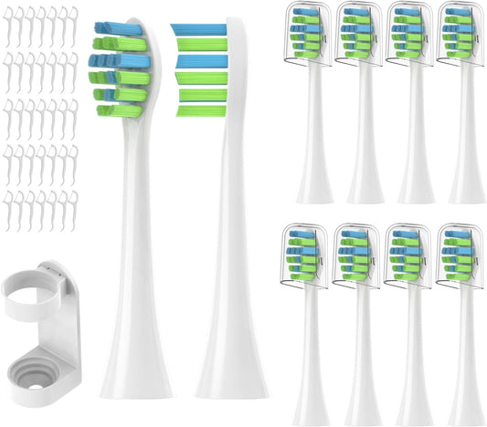 YMPBO 10 Pack Toothbrush Replacement Heads Compatible with 7AM2M AM101/AM105 Electric Toothbrush, Soft Dupont Brush Bristles, White