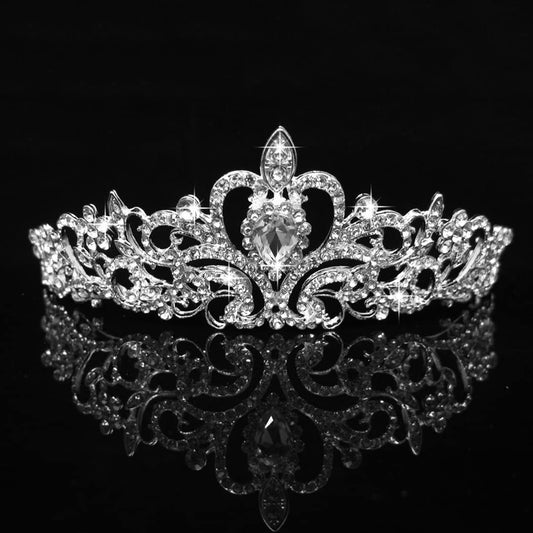 COCIDE Tiara Crystal Crowns Princess Rhinestone Crown with Combs Bride Headbands Bridal Wedding Prom Birthday Party Hair Accessories Jewelry for Women Girls (Silver)