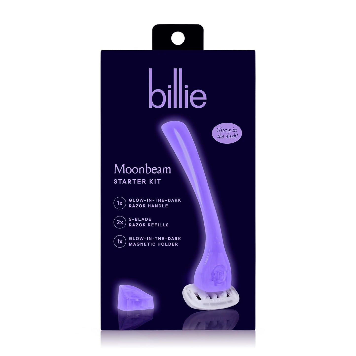 Billie Razors for Women Shave Kit Ð WomenÕs Razor + 2 x 5-Blade Razor Refills + Magnetic Holder Ð Moonbeam