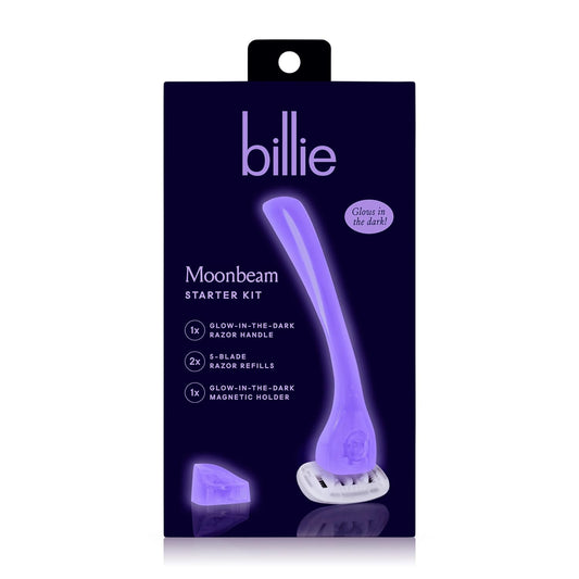 Billie Razors for Women Shave Kit Ð WomenÕs Razor + 2 x 5-Blade Razor Refills + Magnetic Holder Ð Moonbeam