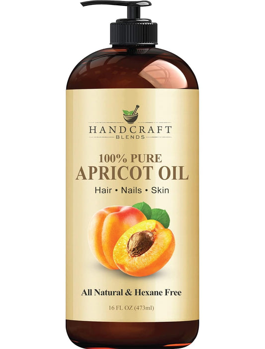 Handcraft Blends Apricot Kernel Oil - 100% Pure and Natural - Premium Quality Cold Pressed Carrier Apricot Oil for Aromatherapy, Massage and Moisturizing Skin - Huge 16 fl. Oz