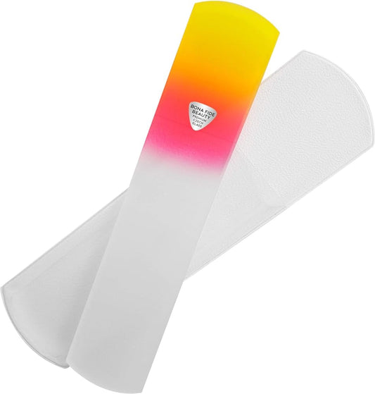 Czech Glass Foot File with Sleeve, Foot Callus Remover and Foot Sander by Bona Fide Beauty Premium Czech Glass Nail File