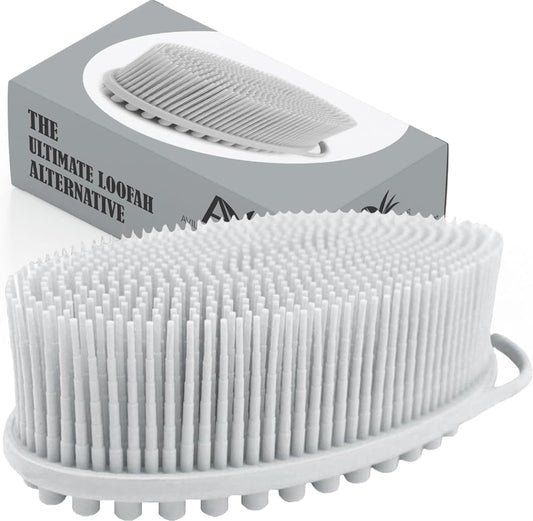 Avilana Exfoliating Silicone Body Scrubber Easy to Clean, Lathers Well, Long Lasting, and More Hygienic Than Traditional Loofah
