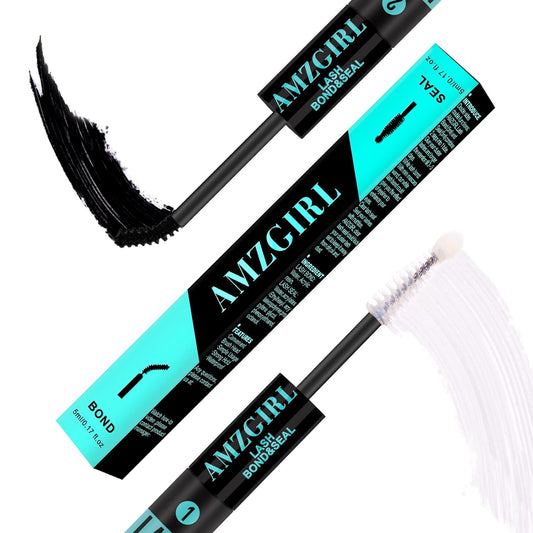 AMZGlRL LASH Diy Lash Bond and Seal Eyelash Cluster Glue House of Lash Clusters Mascara Wand Glue 10ml Long Lasting 72 Hours Black Cluster Lash Glue + Lash Seal 2 in 1 Lash Clusters at Home(Black)