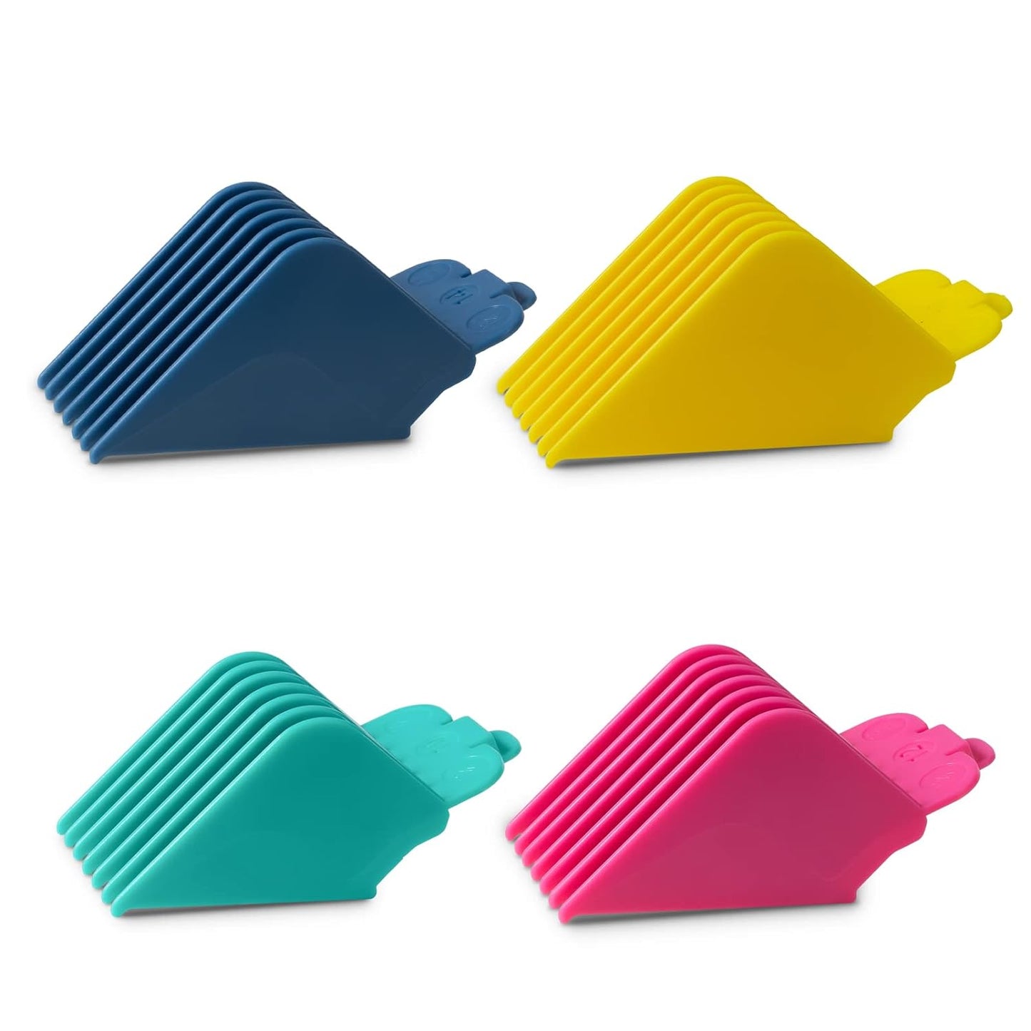 4 Professional Extra Long Hair Clipper Guards Cutting Guides Fits for Most Wahl Clippers, Color Coded Clipper Combs Replacement - 1.25", 1.5", 1.75" & 2" (#10, 12, 14, 16_
