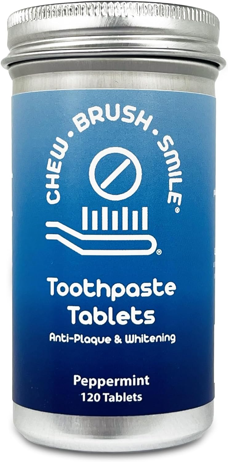 WELdental Chew Brush Smile Toothpaste Tablets 120 Count, Peppermint