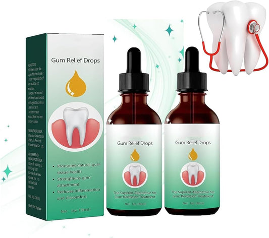 Bicotand Gum Relief Drops, DentiZen Gum Regrowth Drops, Gum Treatment for Receding Gums, Oil Pulling for Teeth and Gums (2Pcs)
