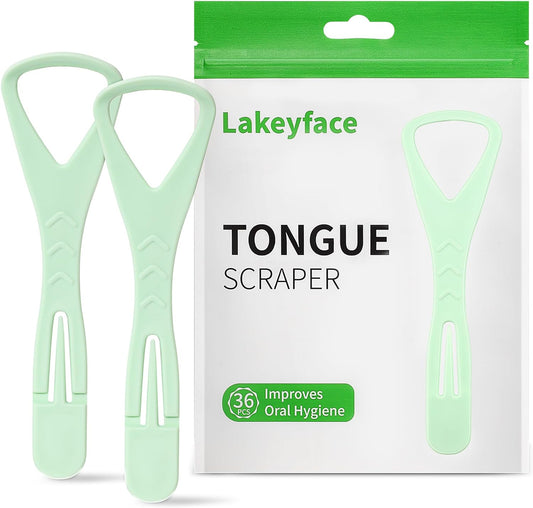 36 Counts Tongue Scrapers with Dental Picks, BPA Free Tongue Cleaner Scrapers for Adults & Kids, Plastic Tongue Scrubber with Zipper Bag Great for Oral Hygiene,Easily Fresh Breath On The Go