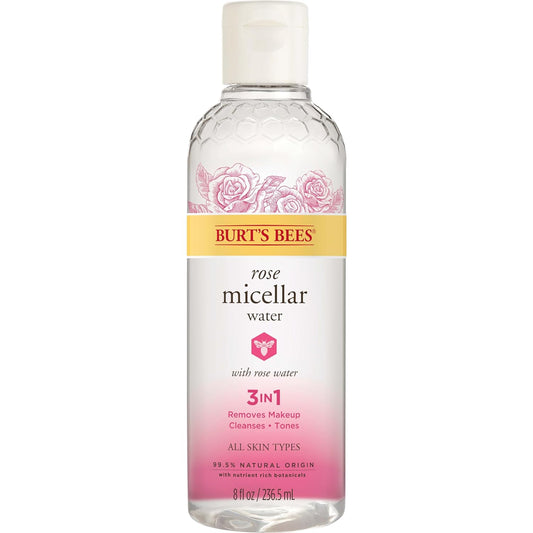 Burt's Bees Micellar Facial Cleansing Water with Rose Water, 8 Oz (Package May Vary)