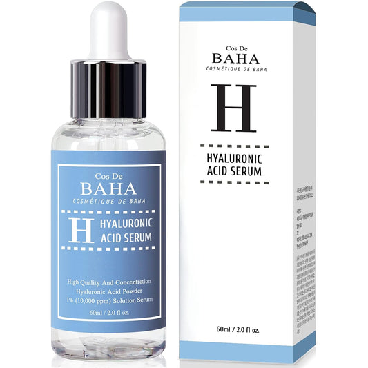 Pure Hyaluronic Acid 1% Powder Serum for Face 10,000ppm - Fine Line + Intense Hydration + facial moisturizer + Visibly Plumped Skin + Prevent Bladder Pain 2 Fl Oz