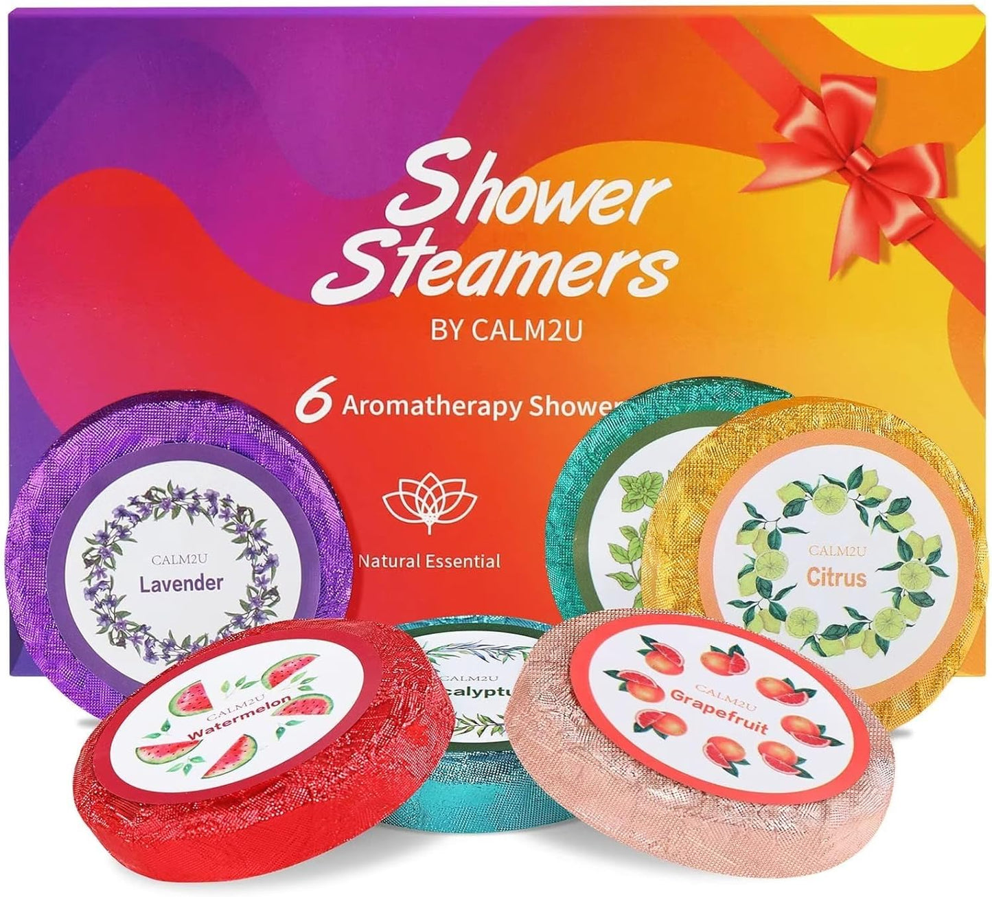 Shower Steamers Aromatherapy Birthday Gifts for Women - Variety Pack of 6 Shower Bombs with Natural Essential Oils, Self Care & Relaxation, Valentines Day Gifts for Her Him, Gifts for Her