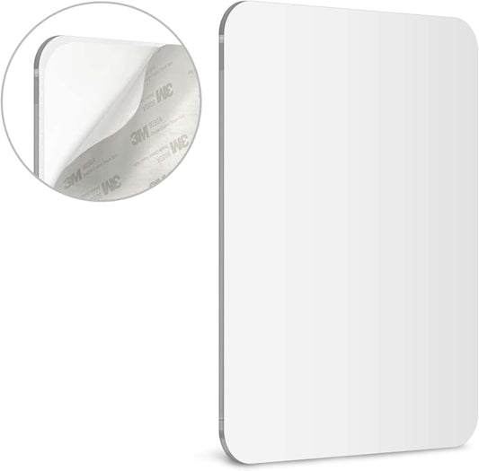 Mavoro Shaving Mirror for Shower - 3M Adhesive Shower Mirror. 7x9in Acrylic Mirror - Unbreakable Mirror with Less Fogging. Sleek Frameless Mirror. Peel and Stick Mirror, Glassless Safety Kids Mirror