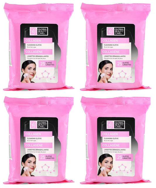 Retinol and Collagen Anti-aging Makeup Cleansing Wipes, 4-pk (100 Wipes) (Collagen)