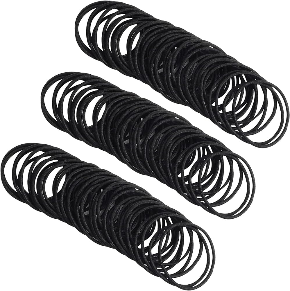 150PCS Black Hair Ties, elastic Hair Ties No Damage Ponytail Holder_for Thick and Curly Hair Hair Elastic Band_for Women or Men