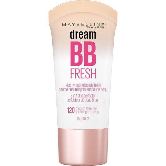 MAYBELLINE Dream Fresh Skin Hydrating BB cream, 8-in-1 Skin Perfecting Beauty Balm with Broad Spectrum SPF 30, Sheer Tint Coverage, Oil-Free, Medium, 1 Fl Oz