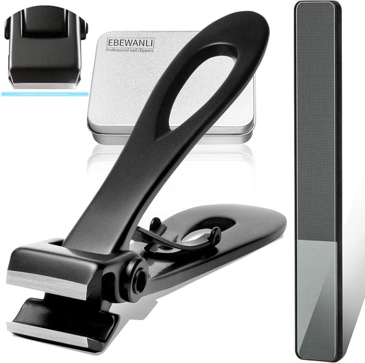 EBEWANLI Straight Nail Clipper, 17mm Wide Jaw Opening Extra Large Toenail Clippers for Thick Nails or Tough Fingernail & Ingrown Toenail, Heavy Duty Thick Toenail Clippers for Seniors, Men, Adult