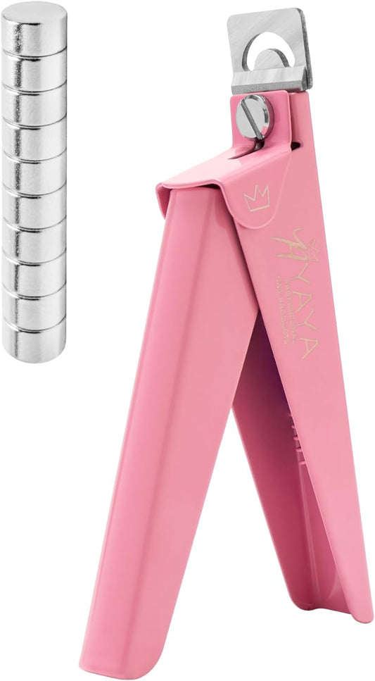Yaya Acrylic False Nail Clippers with Magnets,Nail cutters for nail tips magnet, Nail Tip Cutter with Length Measurement, Acrylic Nail Cutter With Sizer Magnets, Manicure Tool for Salon Home Nail Art.