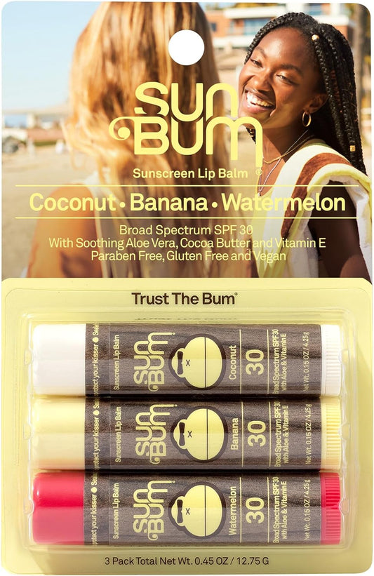 Sun Bum Lip Balm, SPF 30, 0.15 oz. Stick, 1 Count, Broad Spectrum UVA/UVB Protection, Hypoallergenic, Paraben Free, Gluten Free, Vegan