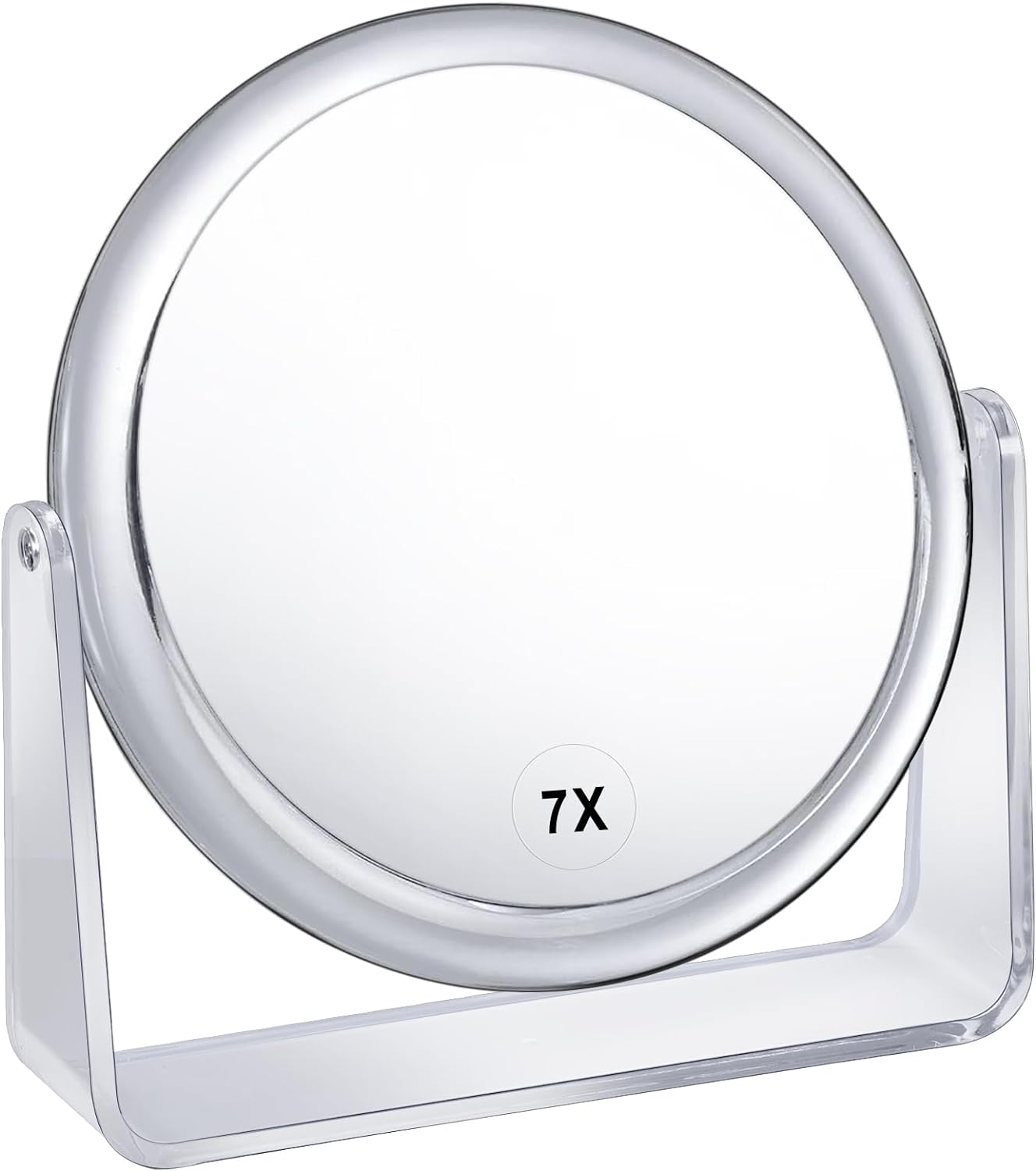 1x/7x Magnifying Makeup Mirror for Desk Double Sided 360¡Rotation Desk Mirror,Portable Table Acrylic Small Standing Mirror for Cosmetic