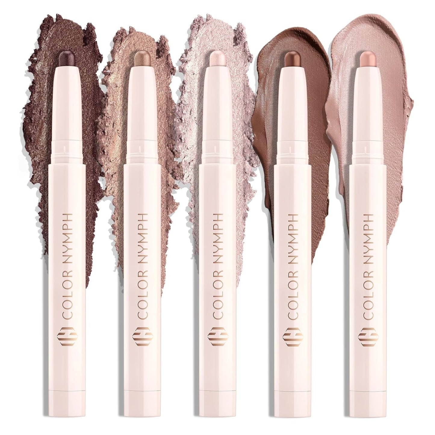 Color Nymph Beauty Sticks Set, Matte Shimmer Eye Shadow Pencils Highlighter Contouring Eyebrow Multi-Stick, 5PCS Waterproof Blendable Cream Quick Makeup Sticks(Green)