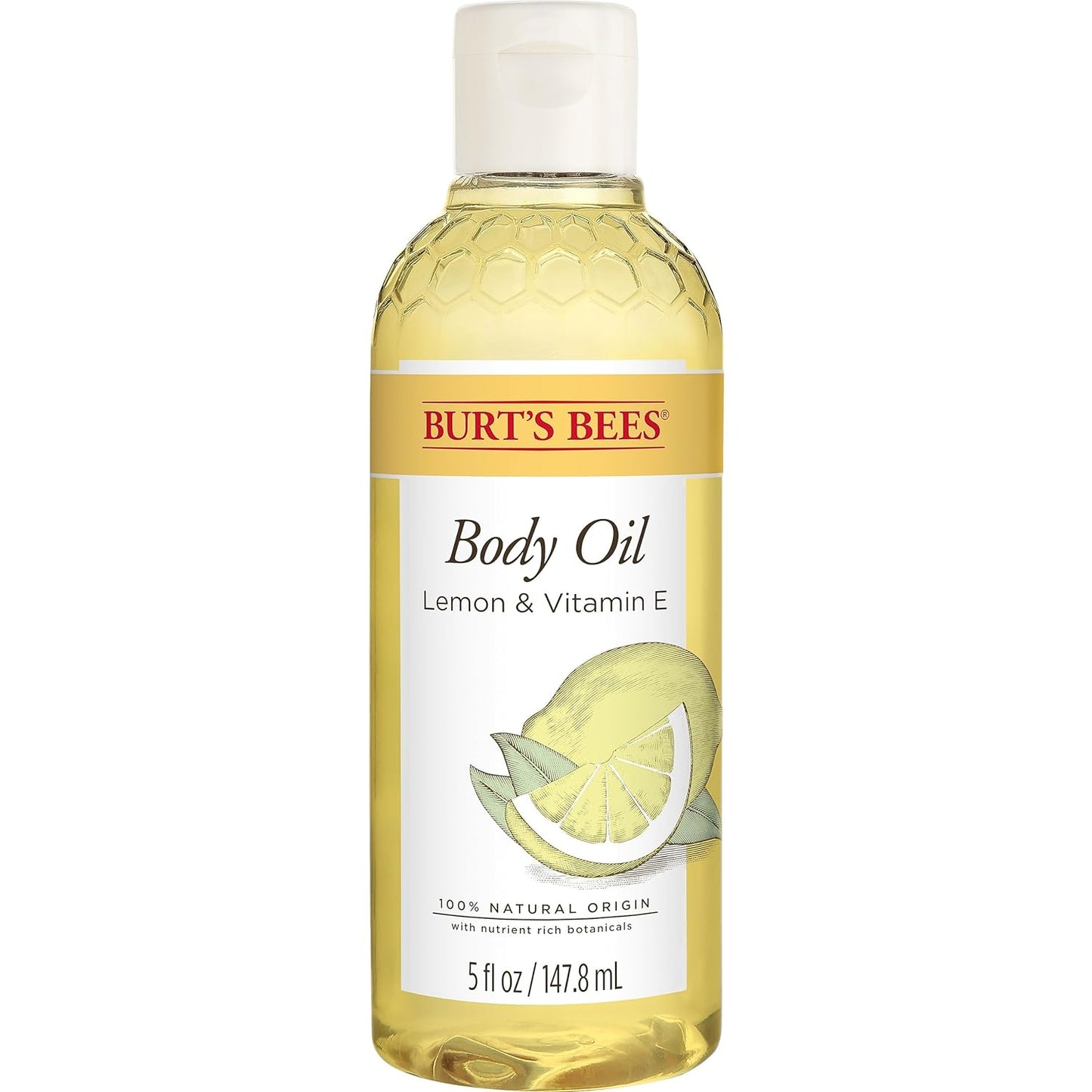 Burt's Bees Skin Care, Body Oil With Lemon and Vitamin E, 100% Natural, 5 Ounce (Packaging May Vary)