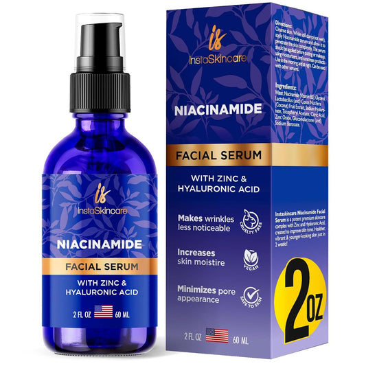 DOUBLE SIZED (2Oz) Niacinamide Serum for Face 10% with Zinc 1% Vitamin B3 Brightening Serum for for Acne, Dark Spots, Tone, Texture and Hydrating